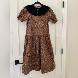 Vintage Retro Monday’s Child Midi Cotton Dress Floral Kids Girl Size 12